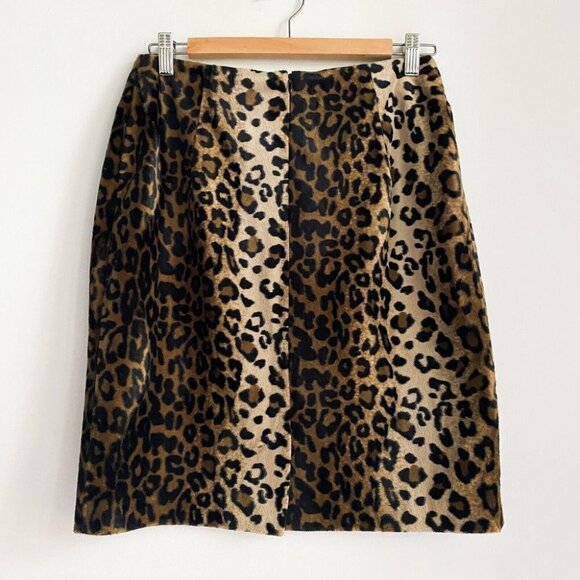 Vintage Mia Animal Print Furry Texture Mini  Pencil Skirt 8 - Picture 4 of 5